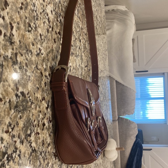 BCBG Max Azria y2K handbag brown pebbled leather shoulder bag - Picture 5 of 9